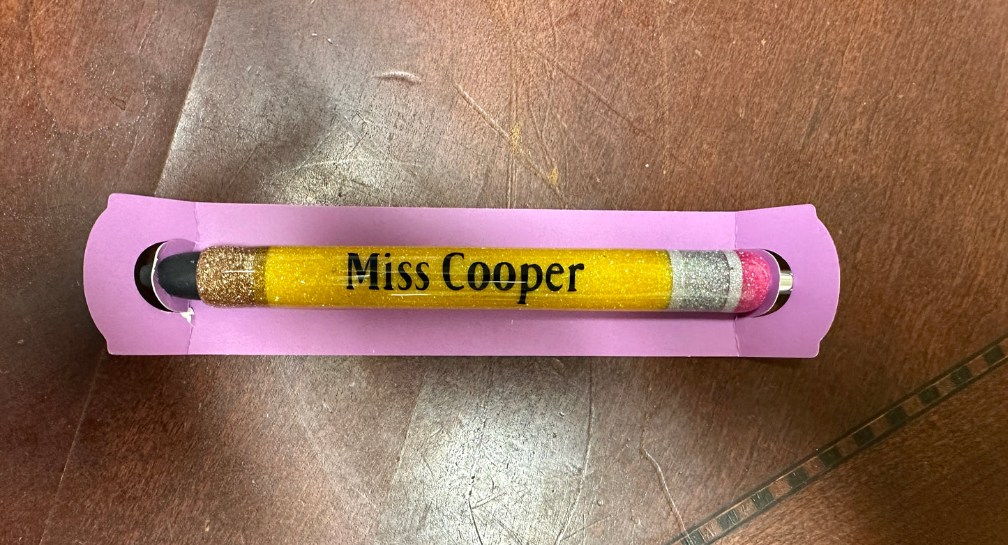 Pencil Style Glitter Ink Pen
