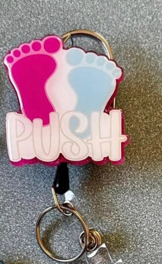 PUSH retractable badge reel